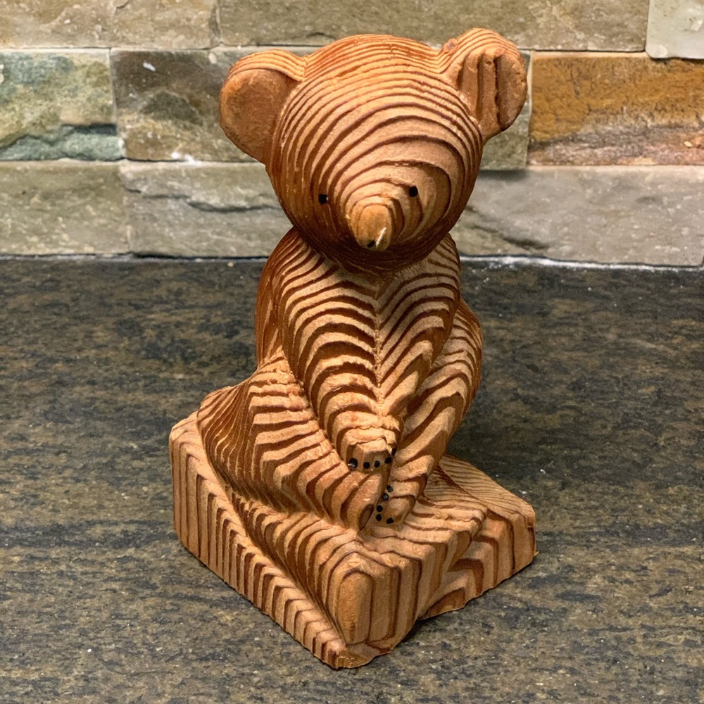 KADIAN | Hand Carved Cedar Folk Art Bear